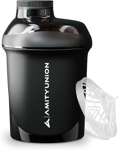 AMITYUNION Protein Shaker 400 ml mit Sieb Eiweiß...