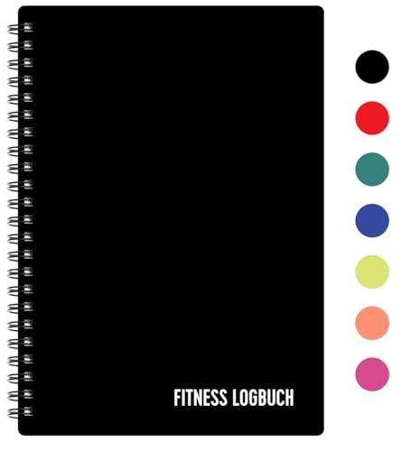 Fitness Logbuch Plastik-Cover Schwarz -...