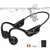 Kopfhörer Schwimmen, Knochenschall Kopfhörer Bluetooth 5.4, IPX8 Wasserdicht, 32G-Speicher Sport Kopfhörer , Unterwasser-Kopfhörer mit MP3-Player für Schwimmen, Open-Ear Kopfhörer für Schwimmen Laufen