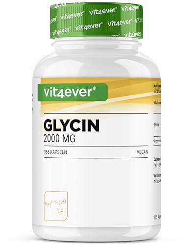 Glycin - 365 Kapseln - Hochdosiert mit 2000...