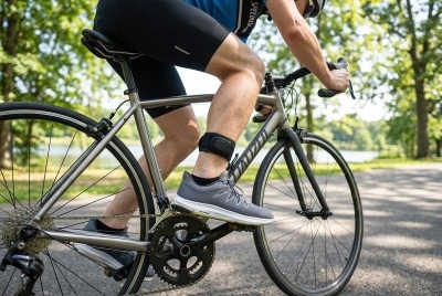 Schrittzähler Fußgelenk beim Radfahren